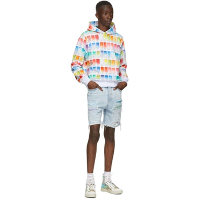 Shop Amiri White Watercolor Swatch Hoodie In Multicolor