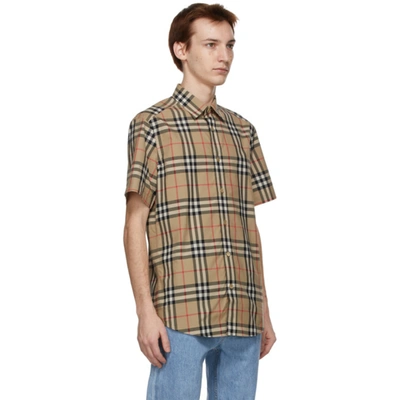 Burberry Cotton Shirt With Checked Pattern And Pockets In Multi