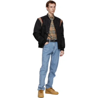 Burberry Cotton Shirt With Checked Pattern And Pockets In Multi