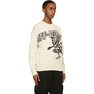 Shop Off-white 'for The Nature' Elfin Sweater In Ecru Black