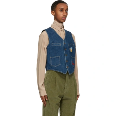 Shop Gucci Blue Disney Edition Eco-washed Denim Vest In 4447 Blue