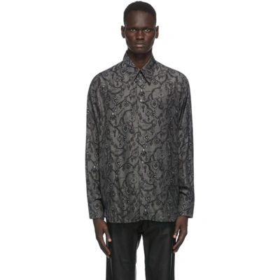 Shop Givenchy Grey & Black Jewelry Print Shirt In 021-dark Gr
