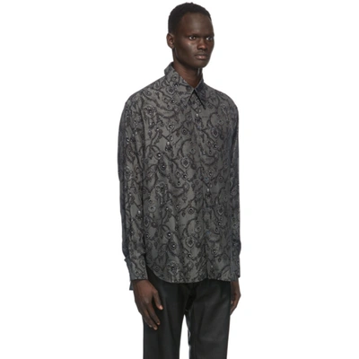 Shop Givenchy Grey & Black Jewelry Print Shirt In 021-dark Gr