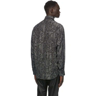 Shop Givenchy Grey & Black Jewelry Print Shirt In 021-dark Gr