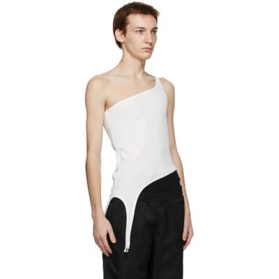 Shop Dion Lee White Shoulder Hook Tank Top In Ivory