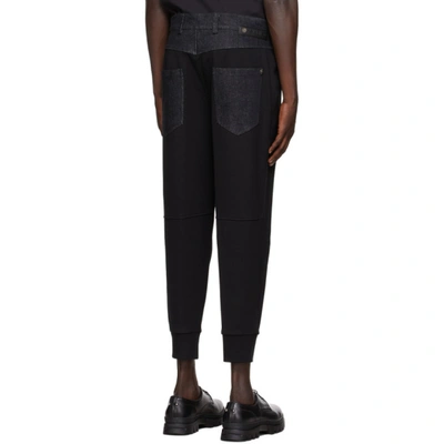 Shop Neil Barrett Black Bonded Denim Lounge Pants In 1335 Black