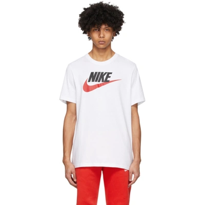 Shop Nike White Icon Futura T-shirt In 100 White