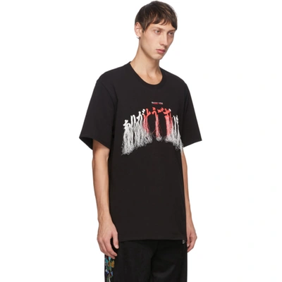 Shop Doublet Black 'thank You' Fringe Embroidery T-shirt