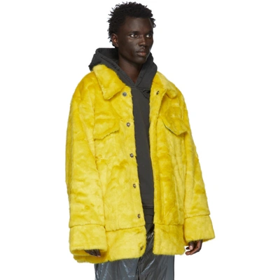 Shop Landlord Yellow Faux-fur Jacket In Yellow Matc