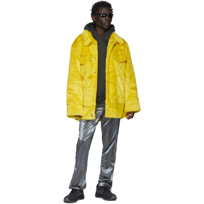 Shop Landlord Yellow Faux-fur Jacket In Yellow Matc