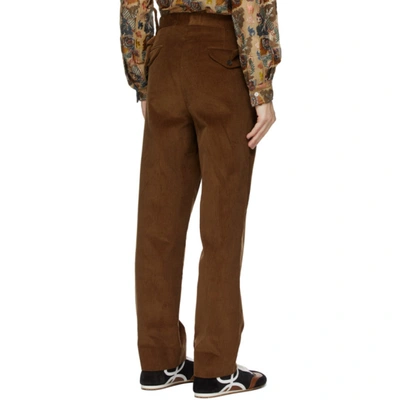 Shop Bode Brown Corduroy Side-tie Trousers