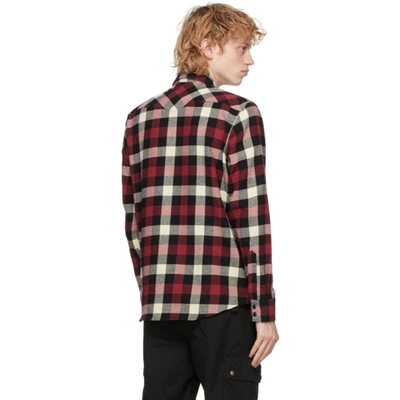 Shop Belstaff Red & White Check Western Shirt In 1199off Wh