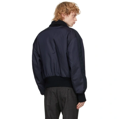 Shop Hugo Boss Navy Nylon Exit Jacket In 410 Navy