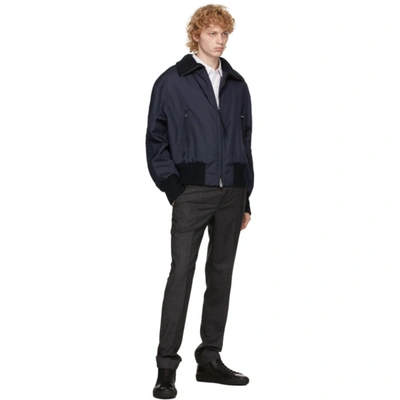 Shop Hugo Boss Navy Nylon Exit Jacket In 410 Navy