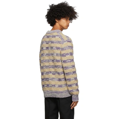 Shop Acne Studios Multicolor Melange Crewneck Sweater In Purple Mult