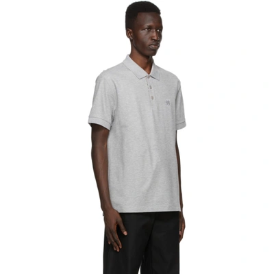 Shop Burberry Grey Eddie Polo In Pale Grey M