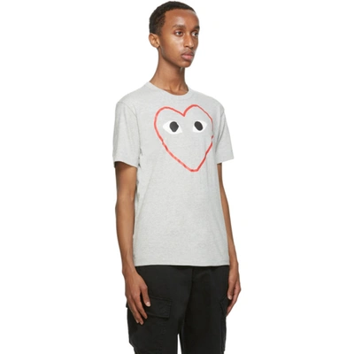 Shop Comme Des Garçons Play Grey Big Heart T-shirt