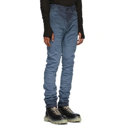Shop Boris Bidjan Saberi Blue Crinkled Jeans In Fd Synth Bl
