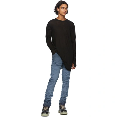 Shop Boris Bidjan Saberi Blue Crinkled Jeans In Fd Synth Bl