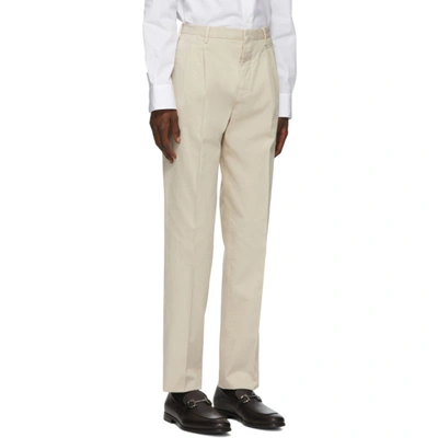 Shop Ermenegildo Zegna Off-white Pleated Trousers In 61 Off Wht