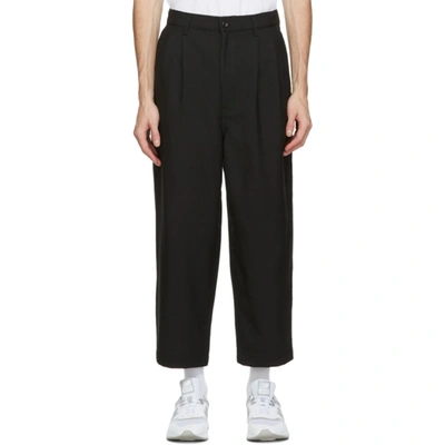 Shop Comme Des Garçons Homme Deux Black Tropical Wool Trousers In 1 Black