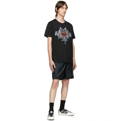 Shop Givenchy Black Chain Track Shorts In 001-black