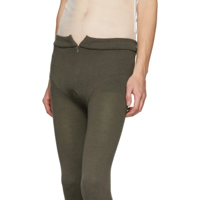 Shop Random Identities Taupe Wool Zip Trousers In Bronze