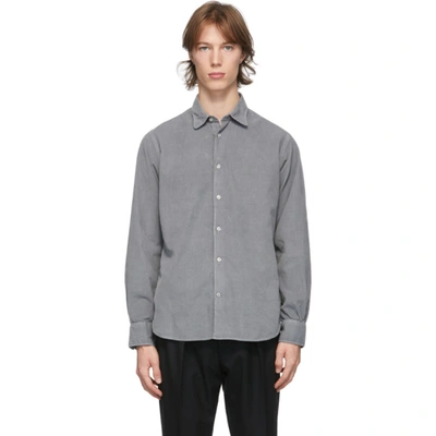 Shop Officine Generale Grey Corduroy Benoit Shirt In Smoked Pear