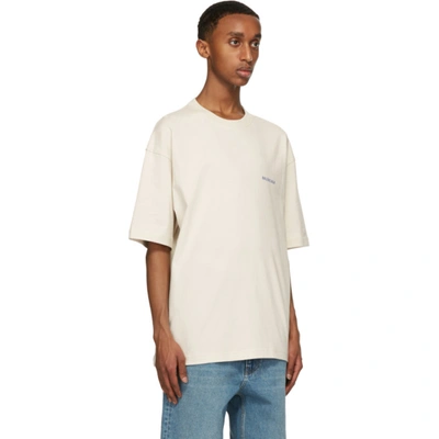 Shop Balenciaga Off-white Vintage T-shirt In 9055 Chalky