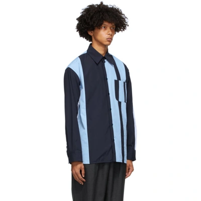 Shop Marni Blue Striped Block Shirt In Y4361 Whtbl