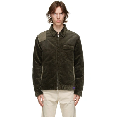 Shop Golden Goose Green Corduroy & Suede Anselmo Jacket In 35578 Armyg