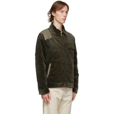 Shop Golden Goose Green Corduroy & Suede Anselmo Jacket In 35578 Armyg