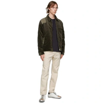 Shop Golden Goose Green Corduroy & Suede Anselmo Jacket In 35578 Armyg