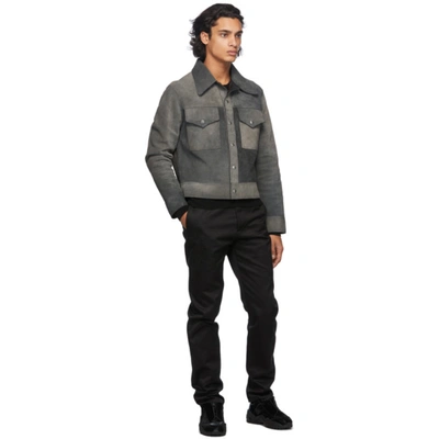 Shop Maison Margiela Reversible Black Leather And Suede Sport Jacket In 900 Black