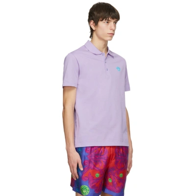 Shop Versace Purple Medusa Polo In 2l100 Jacar