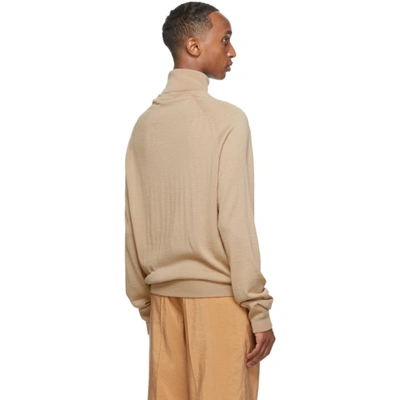 Shop Lemaire Beige Wool Turtleneck In 261 Doe Bei