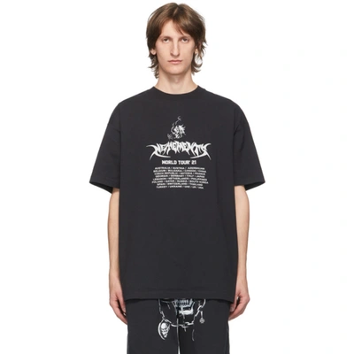 Shop Vetements Black Washed World Tour T-shirt In Washed Blac