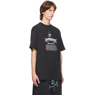 Shop Vetements Black Washed World Tour T-shirt In Washed Blac