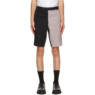 Shop Thom Browne Navy Double Face Shorts In 415 Navy