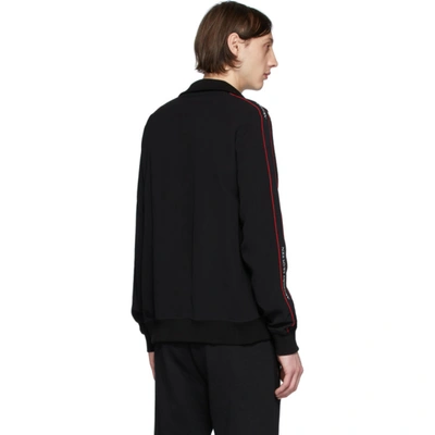 Shop Alexander Mcqueen Black Crepe Logo Tape Track Jacket