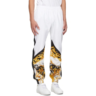 Shop Versace White Barocco Sweatpants In A7027 White