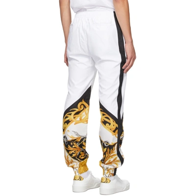 Shop Versace White Barocco Sweatpants In A7027 White