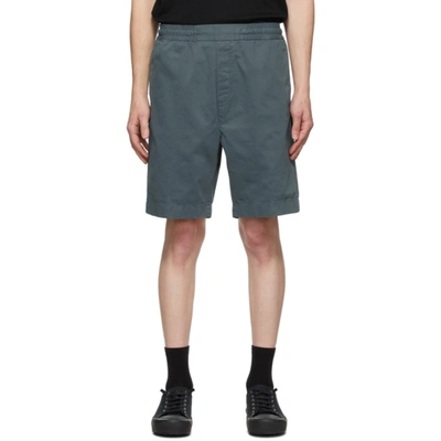 Shop Acne Studios Green Cotton Twill Shorts In Dustygreen