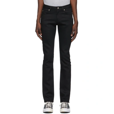 Shop Naked And Famous Black Stretch Skinny Guy Jeans In Black Power