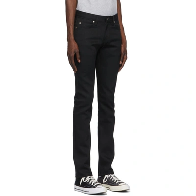 Shop Naked And Famous Black Stretch Skinny Guy Jeans In Black Power