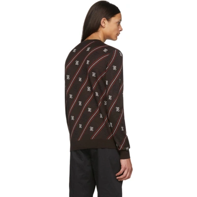 Shop Fendi Brown Wool Stripe Karligraphy Sweater In F0yt3 Moka