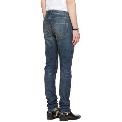 Shop Saint Laurent Blue Skinny 5 Pocket Low Jeans In 4406 Bluemo