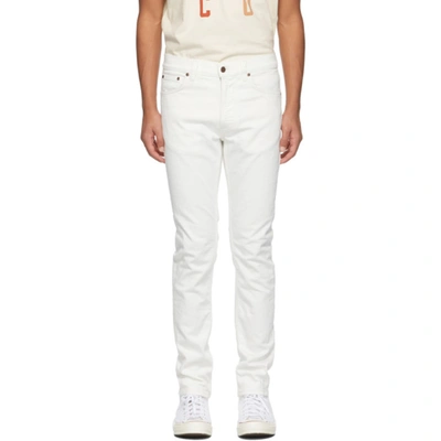 Shop Nudie Jeans Off-white Lean Dean Jeans In Offwhite