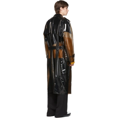 Shop Neil Barrett Black Transparent Pvc Trench Coat In 01 Black