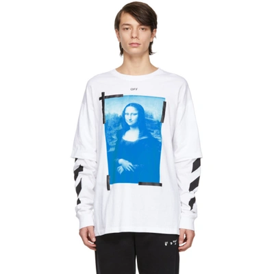 Shop Off-white White Double Sleeve Mona Lisa T-shirt